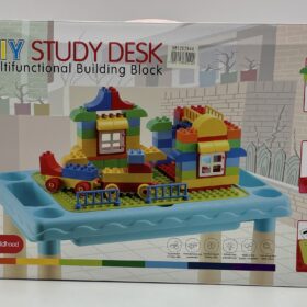 DIY study desk with blocks